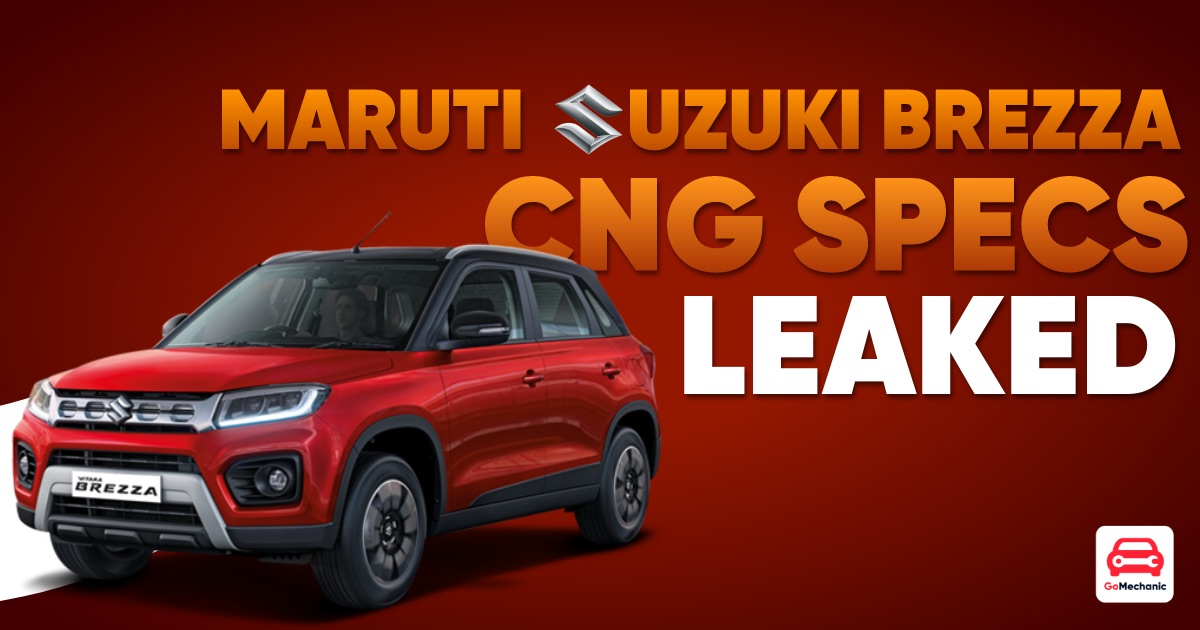 Maruti Suzuki Brezza CNG Specs Leaked Ahead Of Diwali Launch