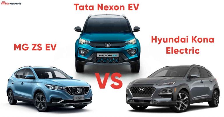 Tata Nexon EV vs MG ZS EV vs Hyundai Kona Electric: Detailed Comparison