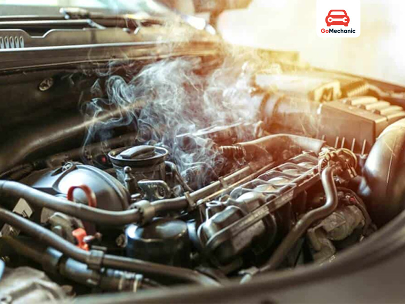 Pull over when the engine starts to overheat