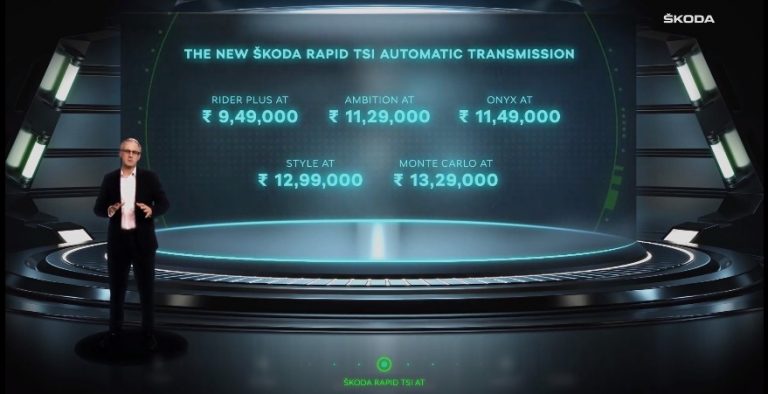 Skoda Rapid TSI Automatic Launched At ₹9.49 Lakhs