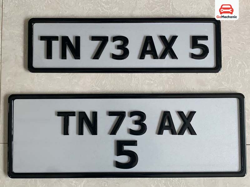 Dimensions of HSRP Number Plates
