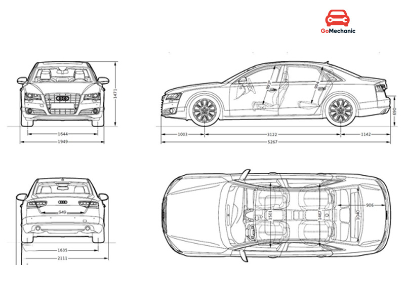 Dimensions of the Audi A8 L