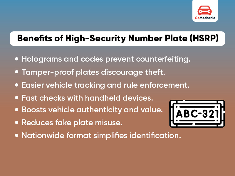 Benefits of HSRP Number Plate in Odisha 