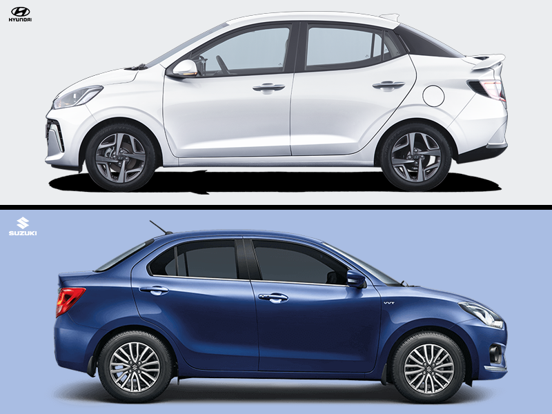 Aura vs Dzire Price and Variant Comparison