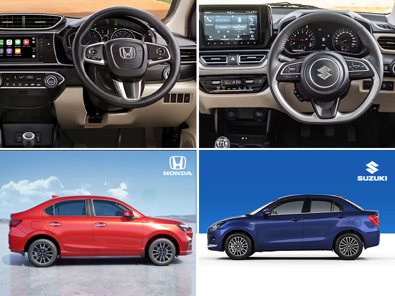 Maruti Dzire vs Honda Amaze: Exterior and Interior