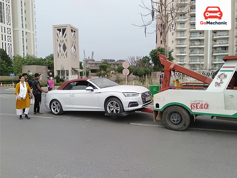 car being towed